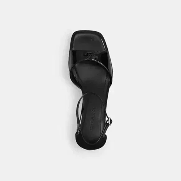 Coach Women's Block Heels Sandals Black NWT - Picture 6 of 6